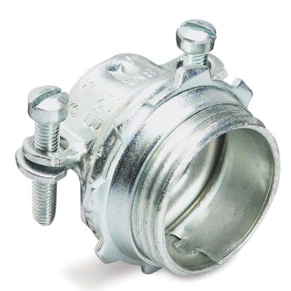 T&B® 3308 2-Screw Non-Insulated Cable Connector, 2-1/2 in Trade, 1.15 to 1.98 in Cable Openings, Malleable Iron, Electro-Zinc Plated